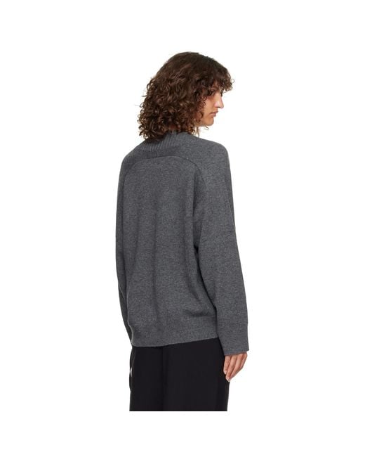 Loulou de Saison Black Sage Lds V Neck Cashmere Sweater