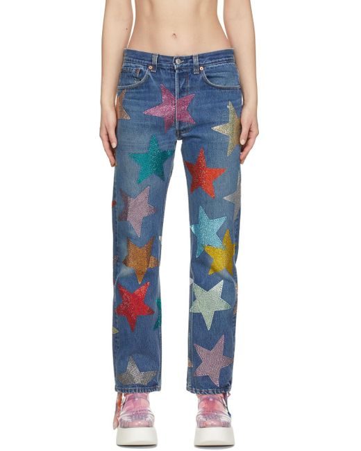 Collina Strada Blue Levi's Edition Rhinestone Star Capsule Jeans