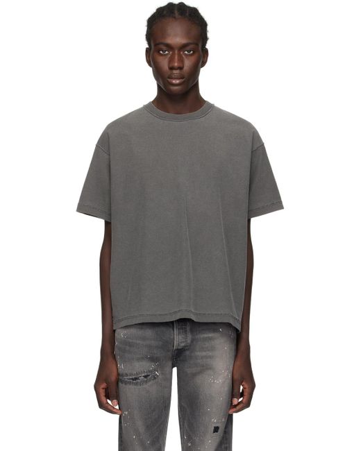 T-shirt gris à coutures visibles John Elliott pour homme en coloris Black