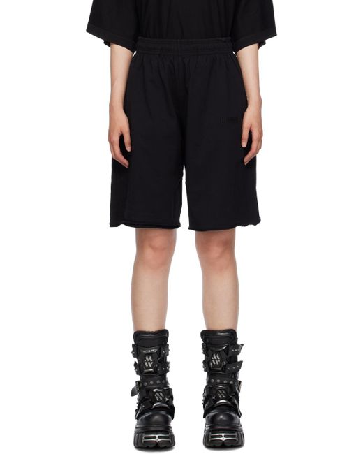 Vetements Black Embroidered Shorts