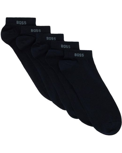 Ensemble de cinq paires de chaussettes bleu marine Boss pour homme en coloris Blue