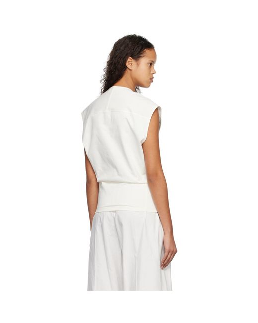 Subtle Le Nguyen White Scoop Neck Tank Top