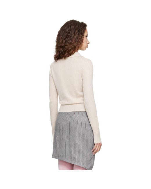 Vivienne Westwood Gray Tie Bea Long Sleeve Polo