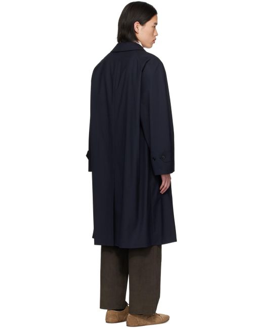 Auralee Black Raglan Sleeve Coat for men