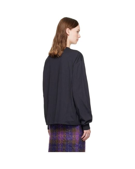 Ganni Blue Flowers Long Sleeve T-Shirt