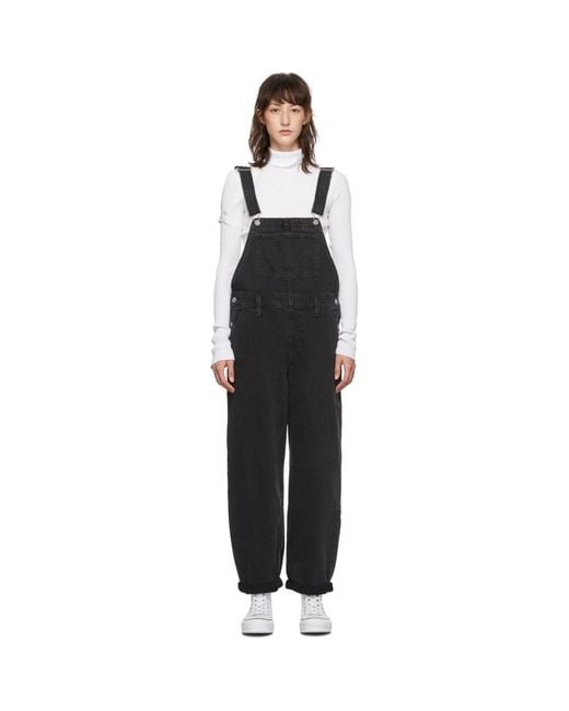 Levi's Black Baggy Overalls | Lyst Australia