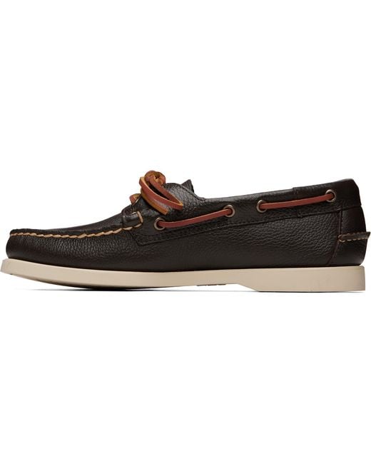 Sebago Brown Portland Martellato Boat Shoes for men