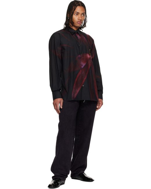 Dries Van Noten Black Loose Cotton Shirt for men
