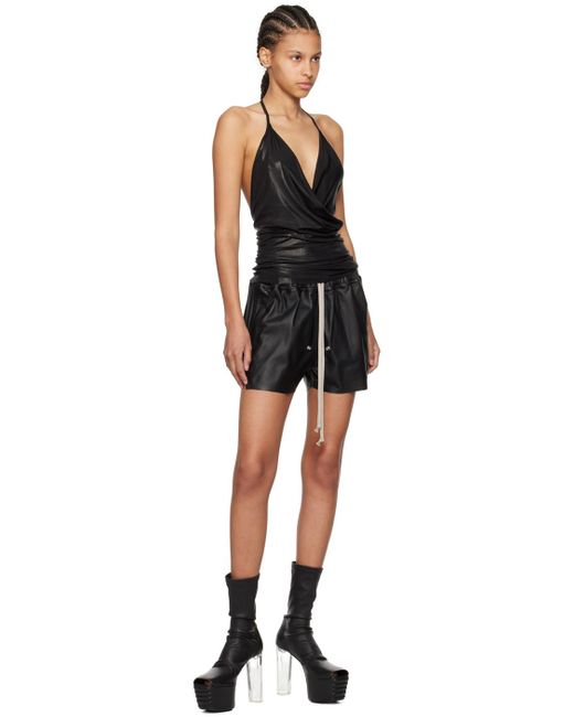 Rick Owens Gabe レザーショートパンツ Black