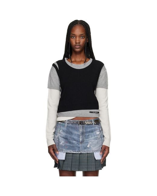 ANDERSSON BELL Black Tres Over Layered Sweater