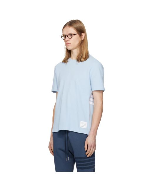 Thom Browne Blue Classic Pique 4-Bar T-Shirt for men