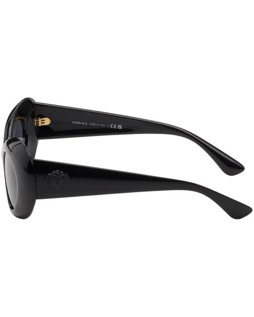 Versace Black 'la Medusa' Oval Sunglasses for men