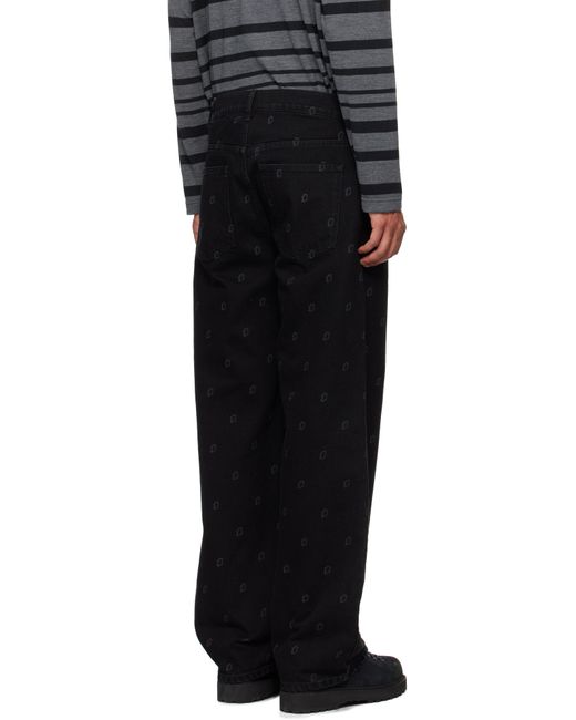 Robyn Lynch Black Laser Etched Eire Motif Jeans for men