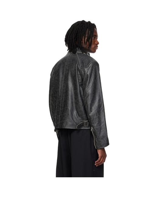MMIC Black Vapor Leather Jacket for men