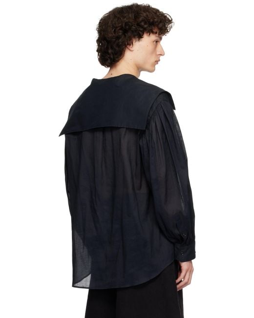 Simone Rocha Blue Sailor Collar Shirt for men