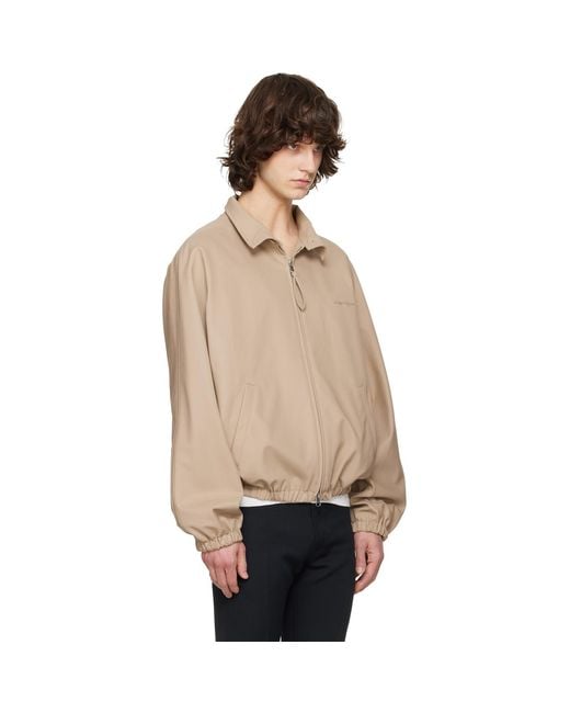 Courreges Natural Cotton Zipped Bomber Jacket for men