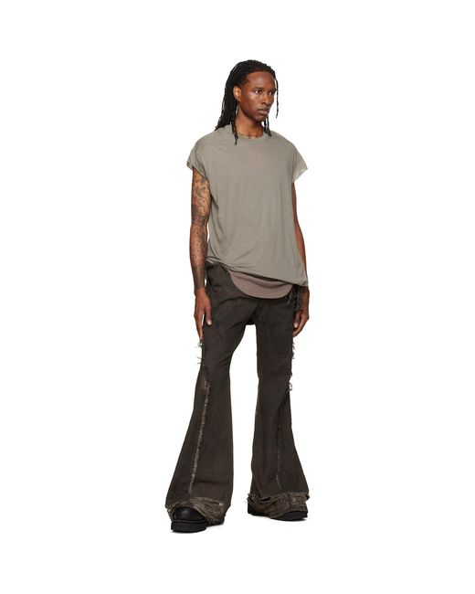 Rick Owens Black Tower Slivered Bootcut Jeans for men
