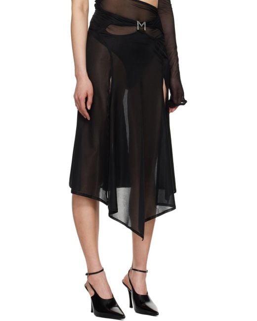 Mugler Black M Cutout Midi Skirt