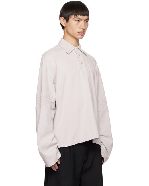 Acne Multicolor Off-white Embossed Polo for men
