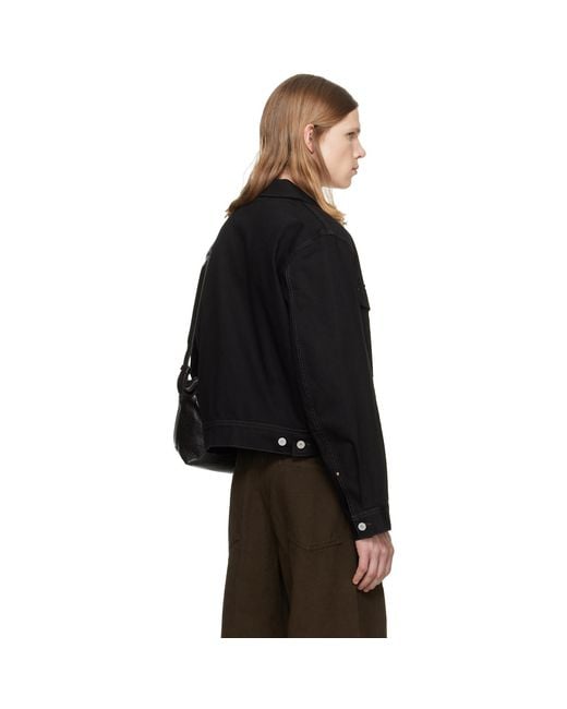 Lemaire Black Denim Trucker Jacket for men