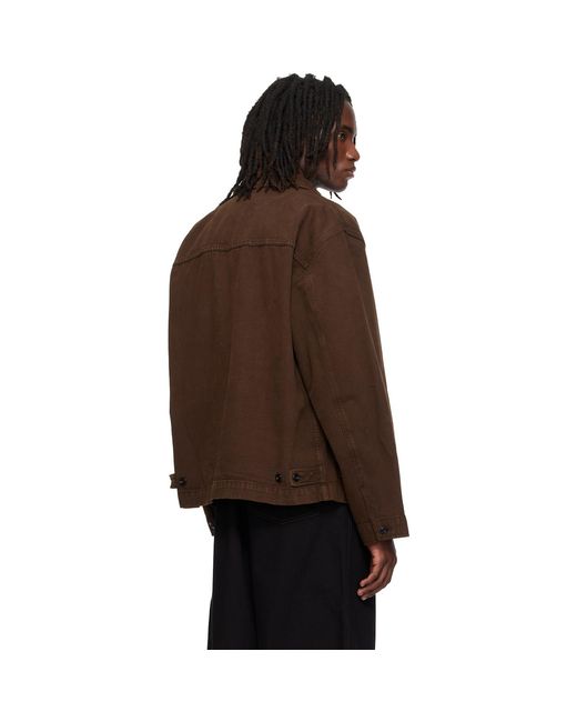 Lemaire Brown Boxy Denim Jacket for men