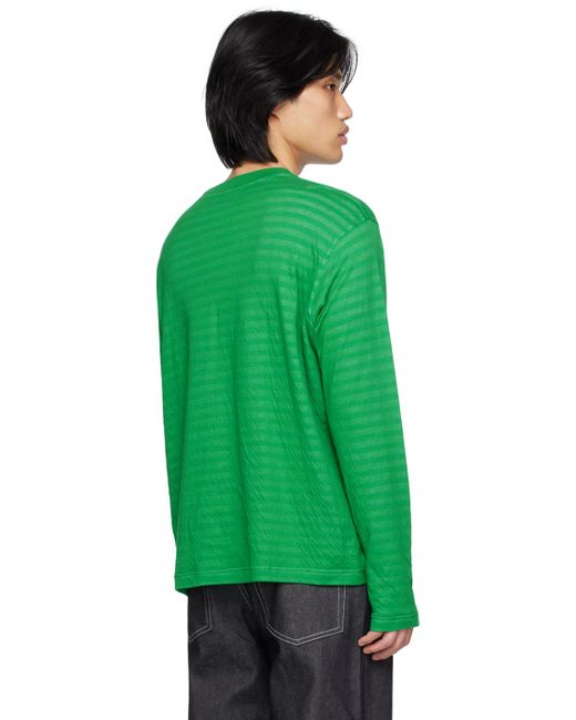 Sunnei Green Reversible Long Sleeve T-shirt for men