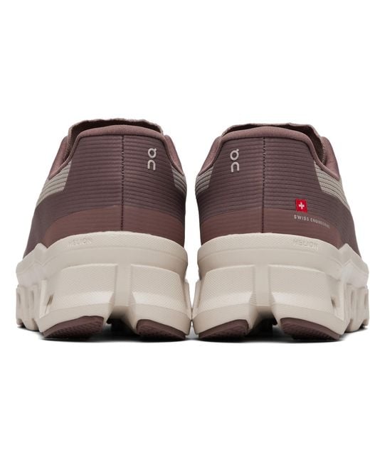 On Shoes Black Taupe & Burgundy Cloudmster Void Sneakers for men