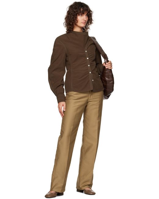 Lemaire ブラウン アシンメトリー フィット ブラウス Brown