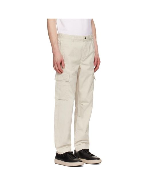 Boss Natural Logo Patch Cargo Pants for men