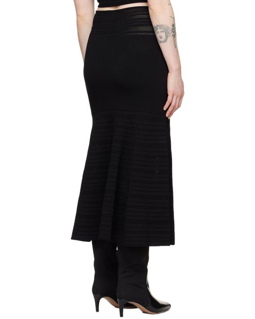 Victoria Beckham Black Fitflare Midi Skirt