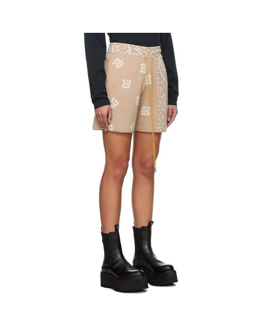 Rhude Black Beige Jacquard Shorts