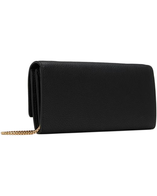 Ferragamo Black Gancini Wallet Chain Shoulder Bag