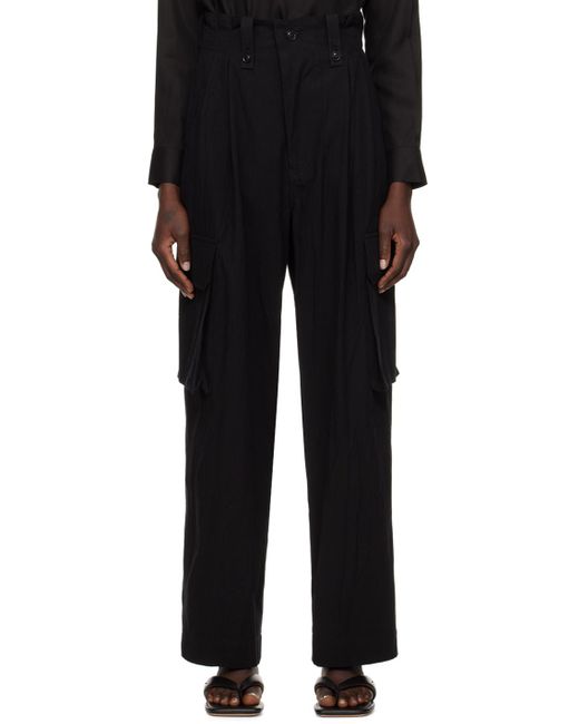 Y's Yohji Yamamoto Black Bellows Pocket Trousers