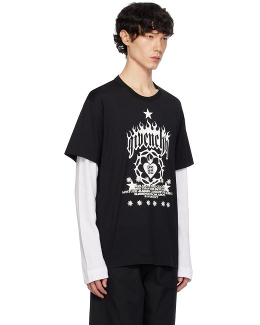 Givenchy Black Layered Long Sleeve T-shirt for men