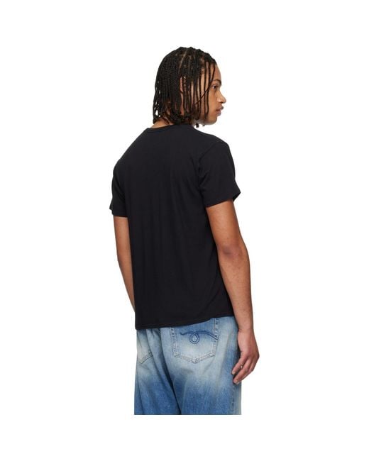 R13 Black 'Flaming Heart' Boy T-Shirt for men
