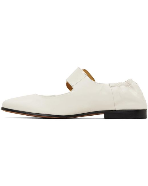 Bottega Veneta オフホワイト Astaire メリージェーン フラットシューズ Black
