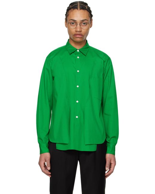 Chemise verte à fentes Comme des Garçons pour homme en coloris Green