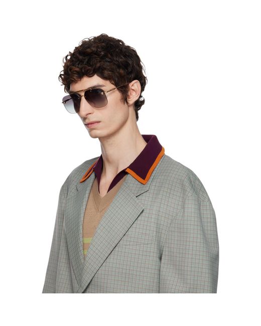 Versace Gray Medusa Pilot Sunglasses for men