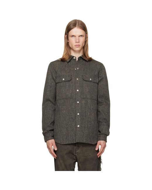 Rick Owens Gray Tower Overshirt for men