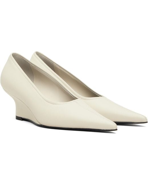 Totême Black Sharp Nappa Wedge Heels