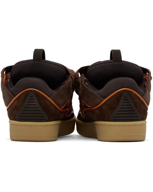 Lanvin Black Ssense Exclusive Brown & Orange Curb Sneakers