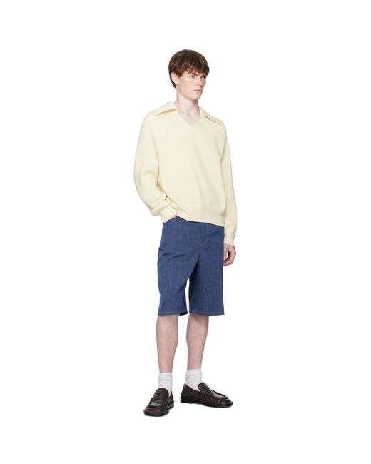 Bottega Veneta Blue Off- English Rib Sweater for men