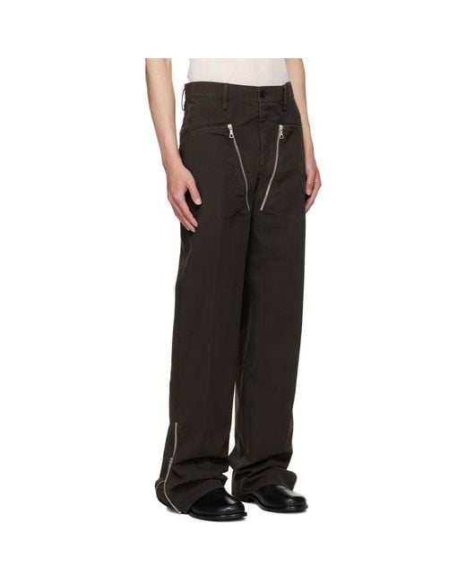 Dries Van Noten Black Paneled Trousers for men