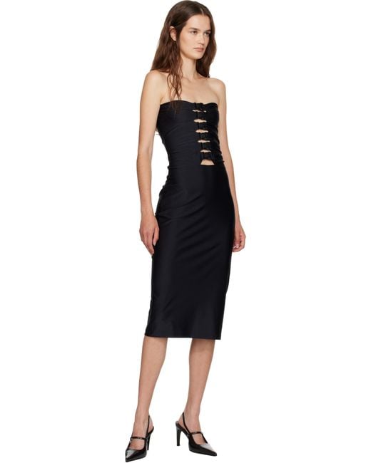 Coperni Black Multi Buckle Midi Dress