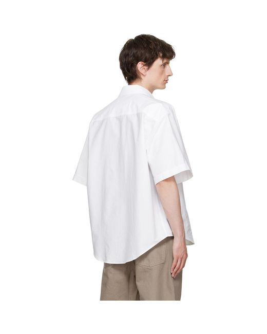 AMI White Boxy Embroide 'ami De Coeur' Shirt for men