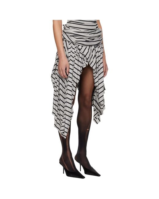 VAQUERA Black Striped Jersey Miniskirt
