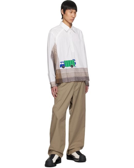 Chemise À Manches Longues Blanche À Ourlet Mouchoir Craig Green pour homme en coloris White