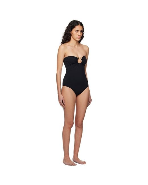 Bottega Veneta Black Knot Ring Stretch Nylon Swimsuit