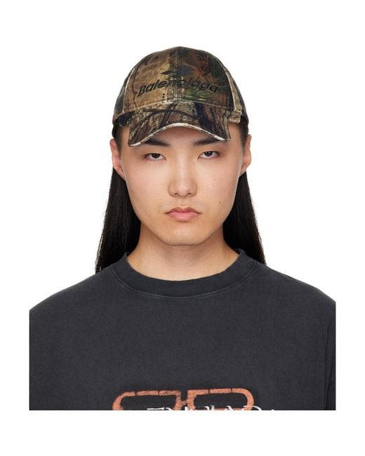 Balenciaga Blue Khaki Camo Cap for men