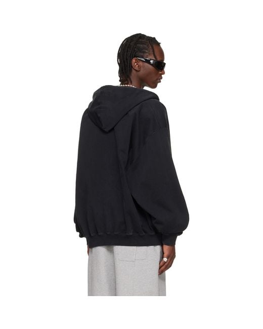 Vetements Black Taped Zip-Up Hoodie for men